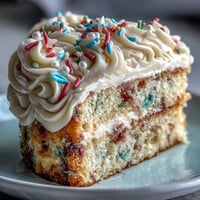 Class of 2026 Confetti Cake, bursting with rainbow sprinkles and bubbly champagne frosting.